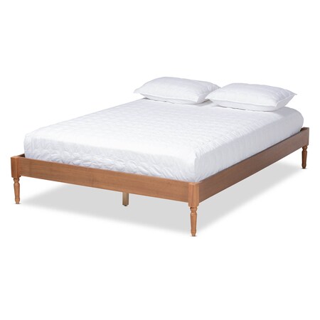 Baxton Studio Colette Ash Walnut Finished Wood Queen Size Platform Bed Frame 161-10185
